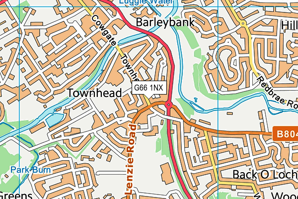 G66 1NX map - OS VectorMap District (Ordnance Survey)