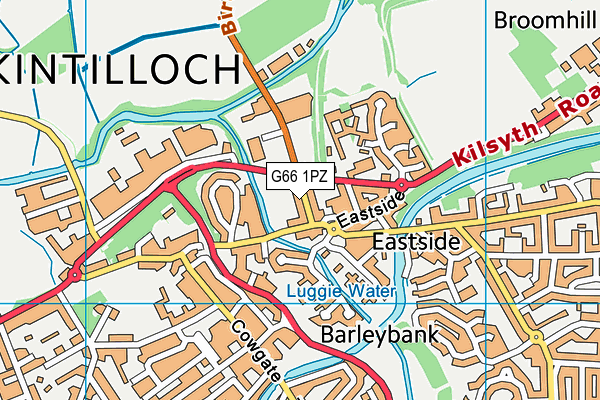 G66 1PZ map - OS VectorMap District (Ordnance Survey)