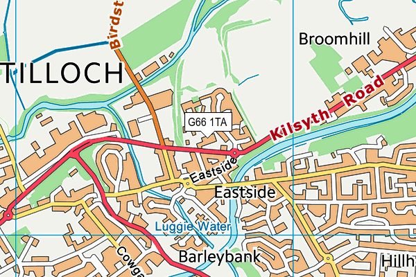 G66 1TA map - OS VectorMap District (Ordnance Survey)
