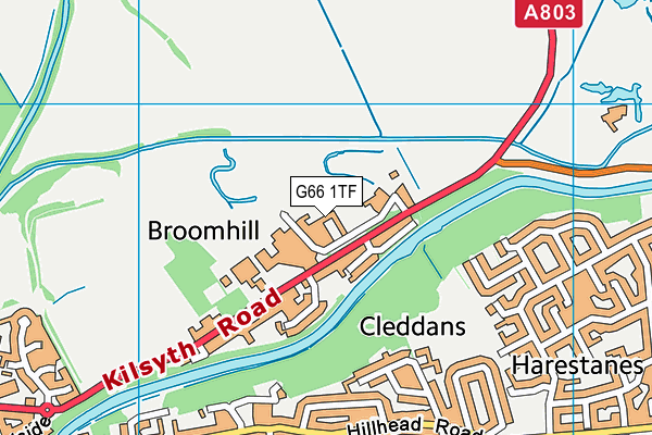 G66 1TF map - OS VectorMap District (Ordnance Survey)