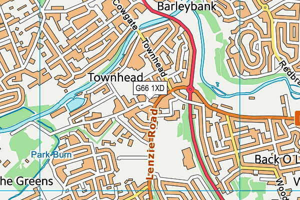 G66 1XD map - OS VectorMap District (Ordnance Survey)