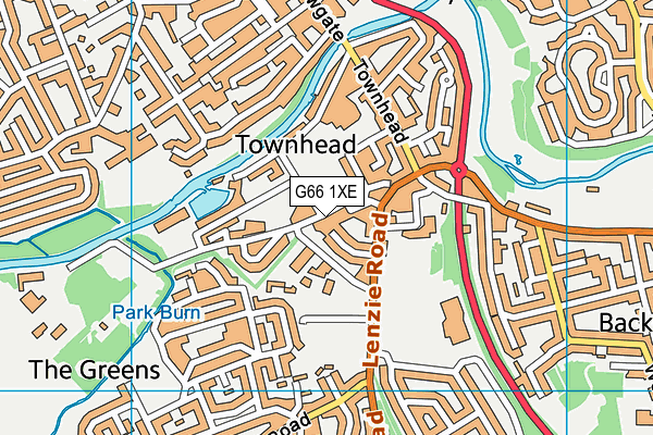 G66 1XE map - OS VectorMap District (Ordnance Survey)