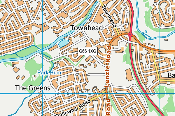 G66 1XG map - OS VectorMap District (Ordnance Survey)