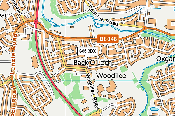 G66 3DX map - OS VectorMap District (Ordnance Survey)