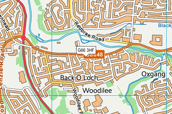 G66 3HF map - OS VectorMap District (Ordnance Survey)