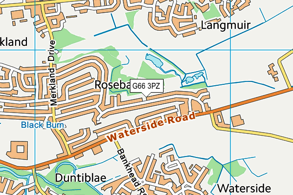 G66 3PZ map - OS VectorMap District (Ordnance Survey)