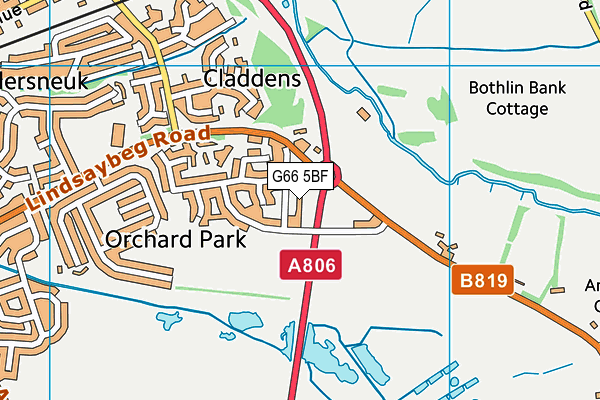 G66 5BF map - OS VectorMap District (Ordnance Survey)