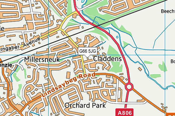 G66 5JG map - OS VectorMap District (Ordnance Survey)