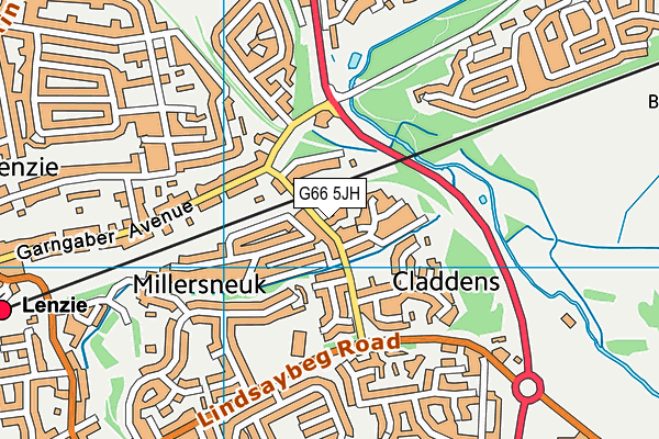 G66 5JH map - OS VectorMap District (Ordnance Survey)