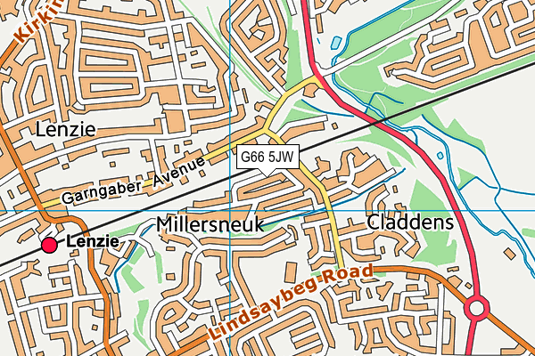 G66 5JW map - OS VectorMap District (Ordnance Survey)