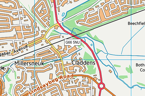 G66 5NU map - OS VectorMap District (Ordnance Survey)
