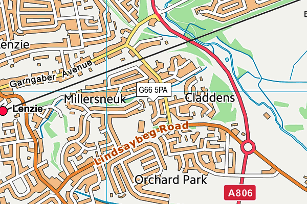 G66 5PA map - OS VectorMap District (Ordnance Survey)