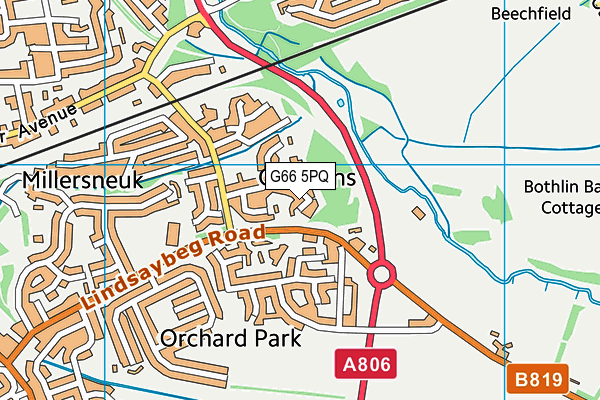 G66 5PQ map - OS VectorMap District (Ordnance Survey) G66 5PQ map - OS VectorMap District (Ordnance Survey)