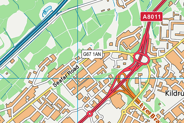 G67 1AN map - OS VectorMap District (Ordnance Survey)