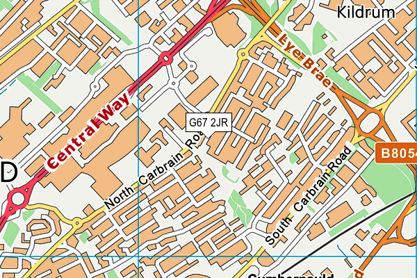 G67 2JR map - OS VectorMap District (Ordnance Survey)