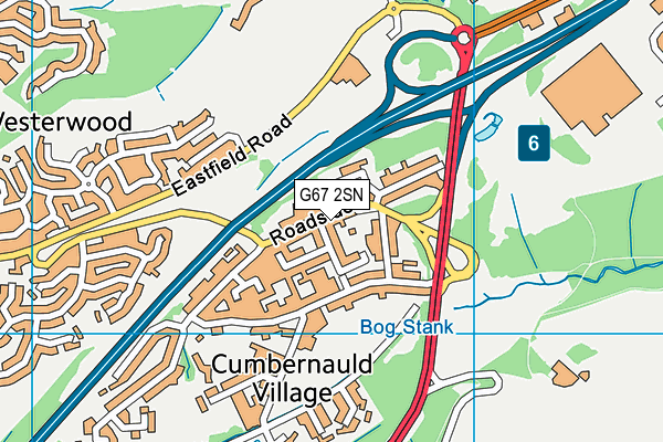G67 2SN map - OS VectorMap District (Ordnance Survey)
