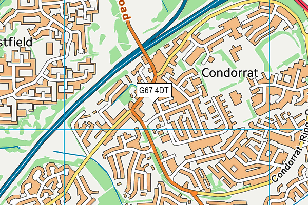 G67 4DT map - OS VectorMap District (Ordnance Survey)