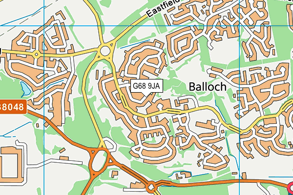 G68 9JA map - OS VectorMap District (Ordnance Survey)