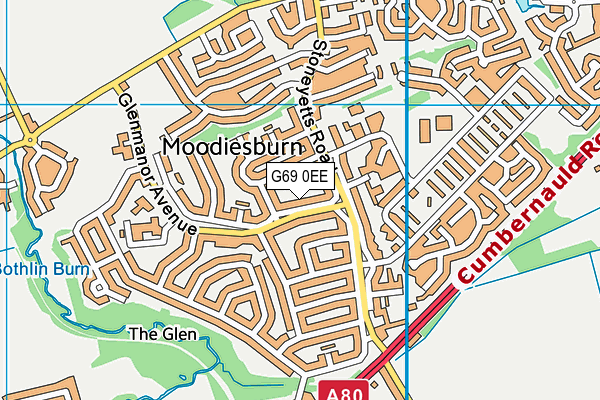 G69 0EE map - OS VectorMap District (Ordnance Survey)