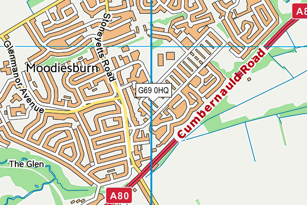 G69 0HQ map - OS VectorMap District (Ordnance Survey)