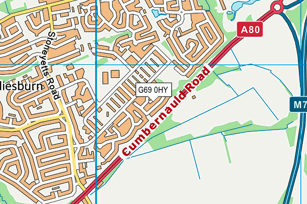 G69 0HY map - OS VectorMap District (Ordnance Survey)