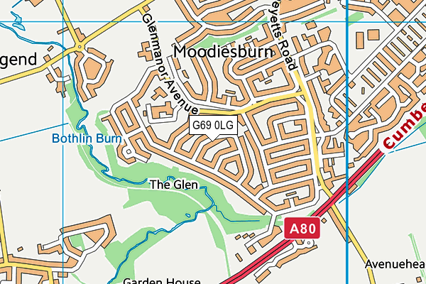 G69 0LG map - OS VectorMap District (Ordnance Survey)