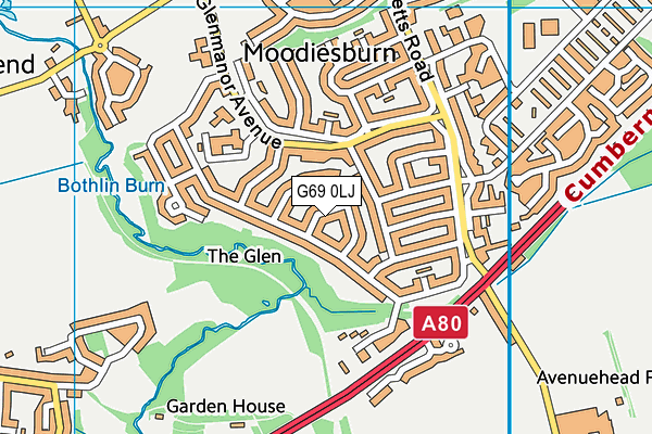 G69 0LJ map - OS VectorMap District (Ordnance Survey)