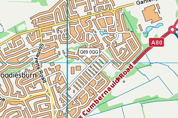 G69 0QG map - OS VectorMap District (Ordnance Survey)