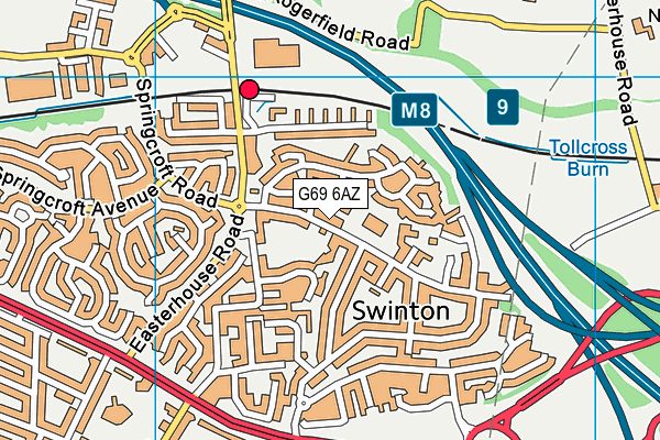 G69 6AZ map - OS VectorMap District (Ordnance Survey)