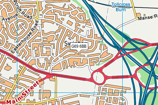 G69 6BB map - OS VectorMap District (Ordnance Survey)