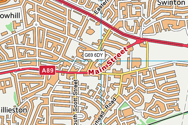 G69 6DY map - OS VectorMap District (Ordnance Survey)