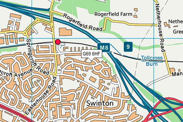 G69 6HF map - OS VectorMap District (Ordnance Survey)