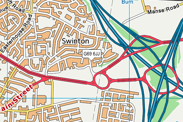 G69 6JJ map - OS VectorMap District (Ordnance Survey)