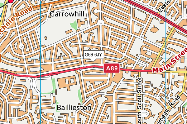G69 6JY map - OS VectorMap District (Ordnance Survey)