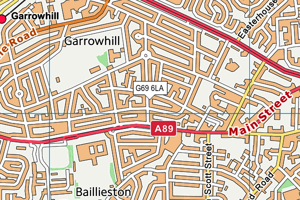 G69 6LA map - OS VectorMap District (Ordnance Survey)