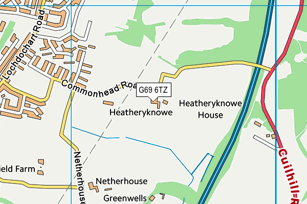 G69 6TZ map - OS VectorMap District (Ordnance Survey)