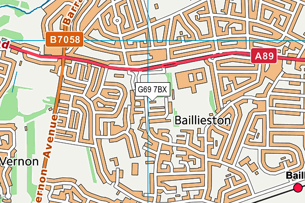 G69 7BX map - OS VectorMap District (Ordnance Survey) G69 7BX map - OS VectorMap District (Ordnance Survey)