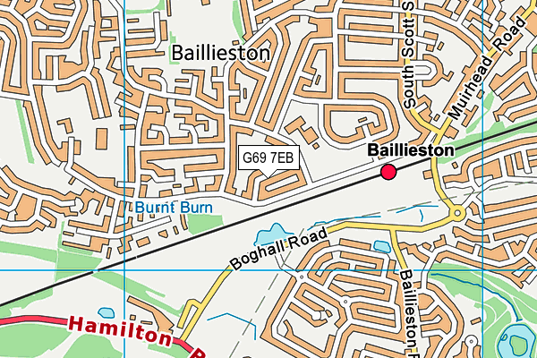 G69 7EB map - OS VectorMap District (Ordnance Survey)