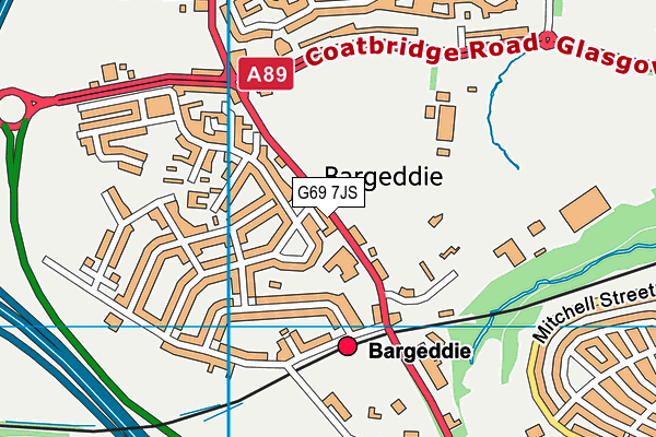 G69 7JS map - OS VectorMap District (Ordnance Survey)