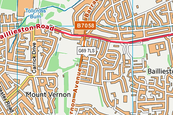 G69 7LS map - OS VectorMap District (Ordnance Survey)