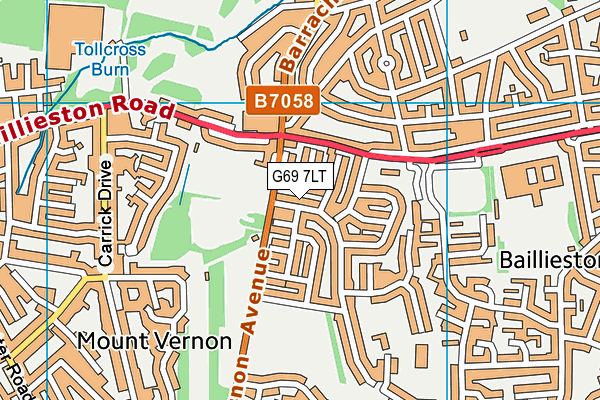 G69 7LT map - OS VectorMap District (Ordnance Survey)