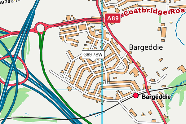 G69 7SW map - OS VectorMap District (Ordnance Survey)