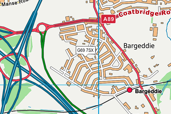 G69 7SX map - OS VectorMap District (Ordnance Survey)