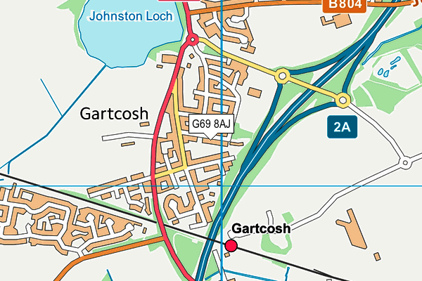 G69 8AJ map - OS VectorMap District (Ordnance Survey)