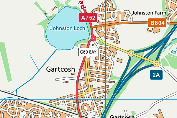 G69 8AY map - OS VectorMap District (Ordnance Survey)