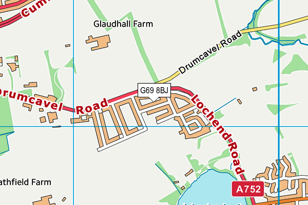 G69 8BJ map - OS VectorMap District (Ordnance Survey)