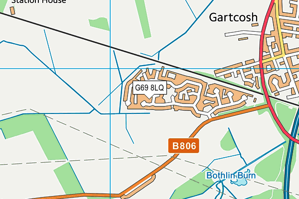 G69 8LQ map - OS VectorMap District (Ordnance Survey)