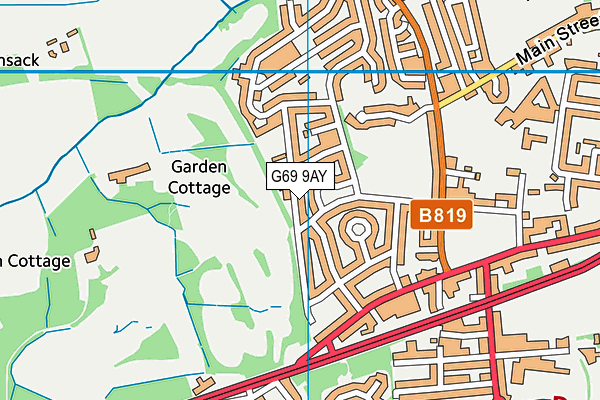 G69 9AY map - OS VectorMap District (Ordnance Survey)