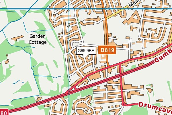 G69 9BE map - OS VectorMap District (Ordnance Survey)