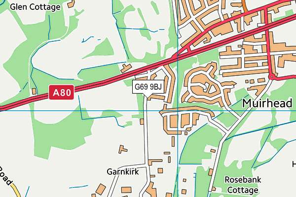 G69 9BJ map - OS VectorMap District (Ordnance Survey)